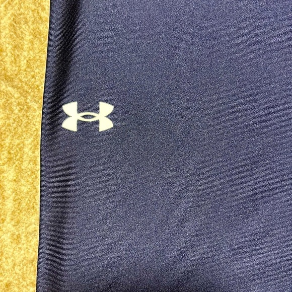 1X Under Armour Leggings Navy Blue Womens Compression Heat gear Capri - Picture 3 of 5